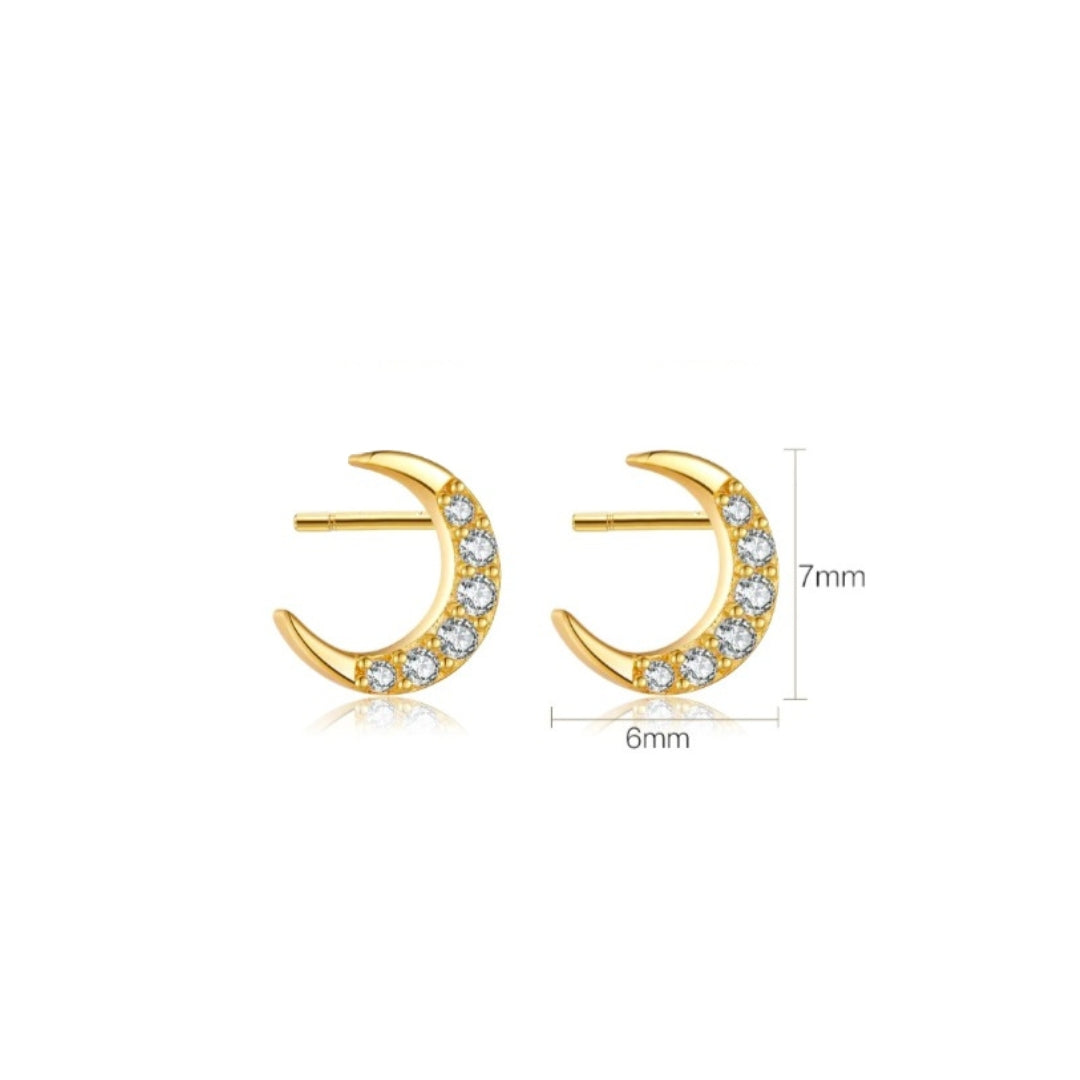"AMARI" CRESCENT MOON STUDS