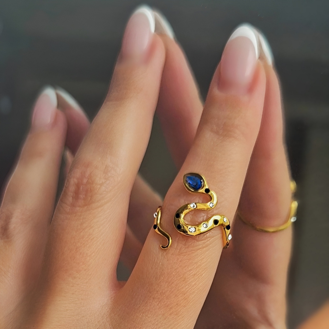 "INDIGO VENOM" SNAKE RING