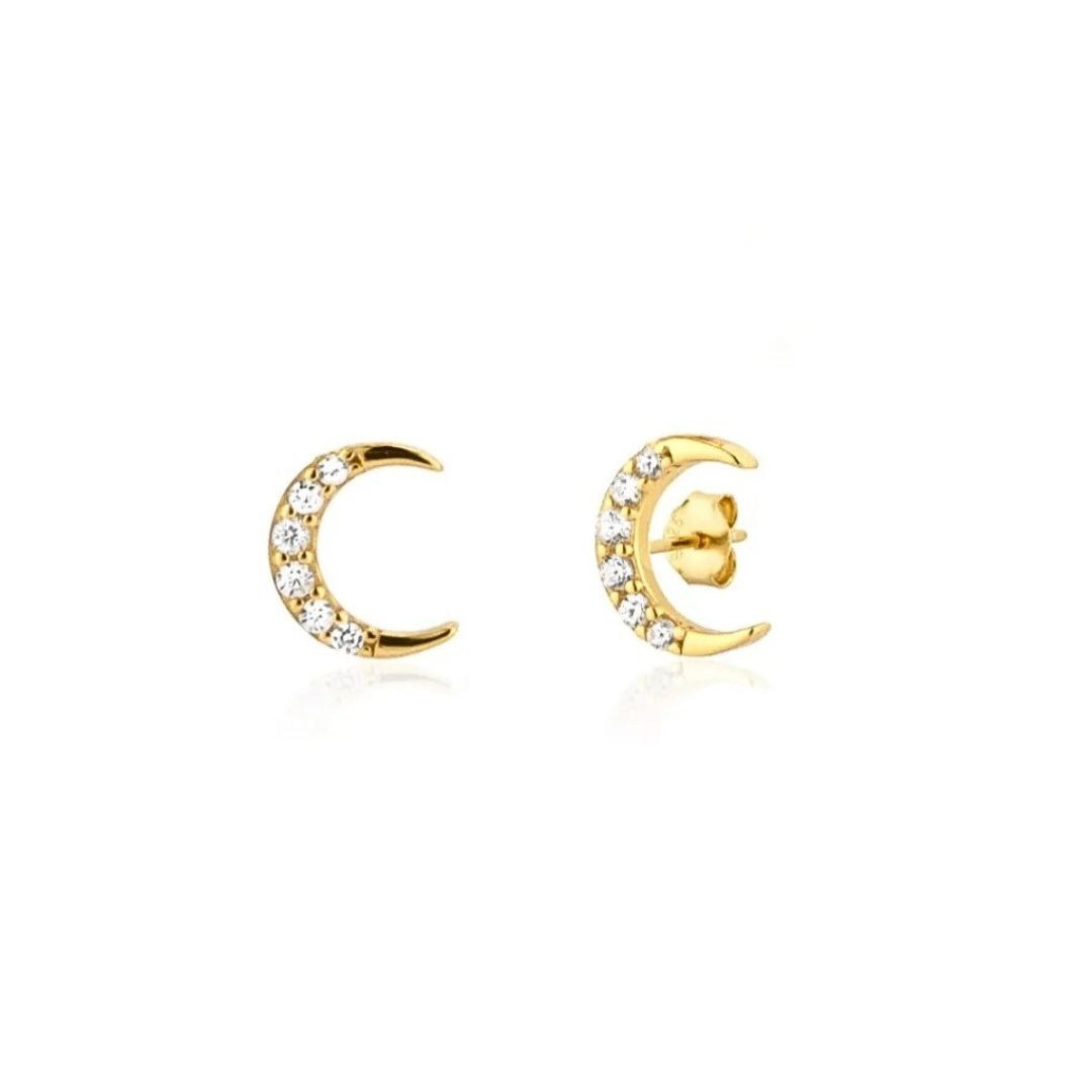 "AMARI" CRESCENT MOON STUDS