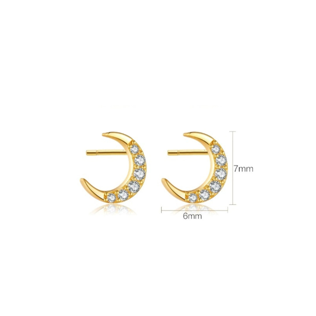 Amari Crescent Moon Studs