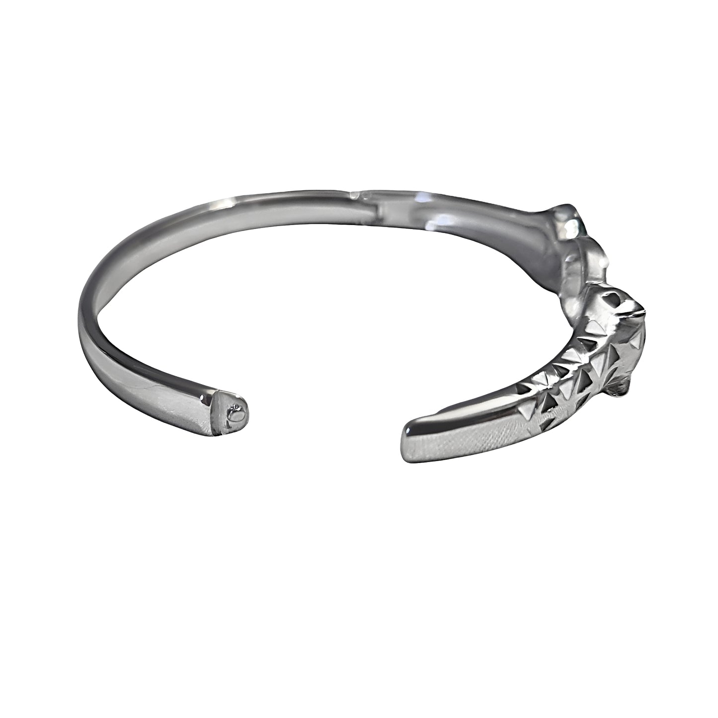 "SAVANNA" SILVER LEOPARD BANGLE