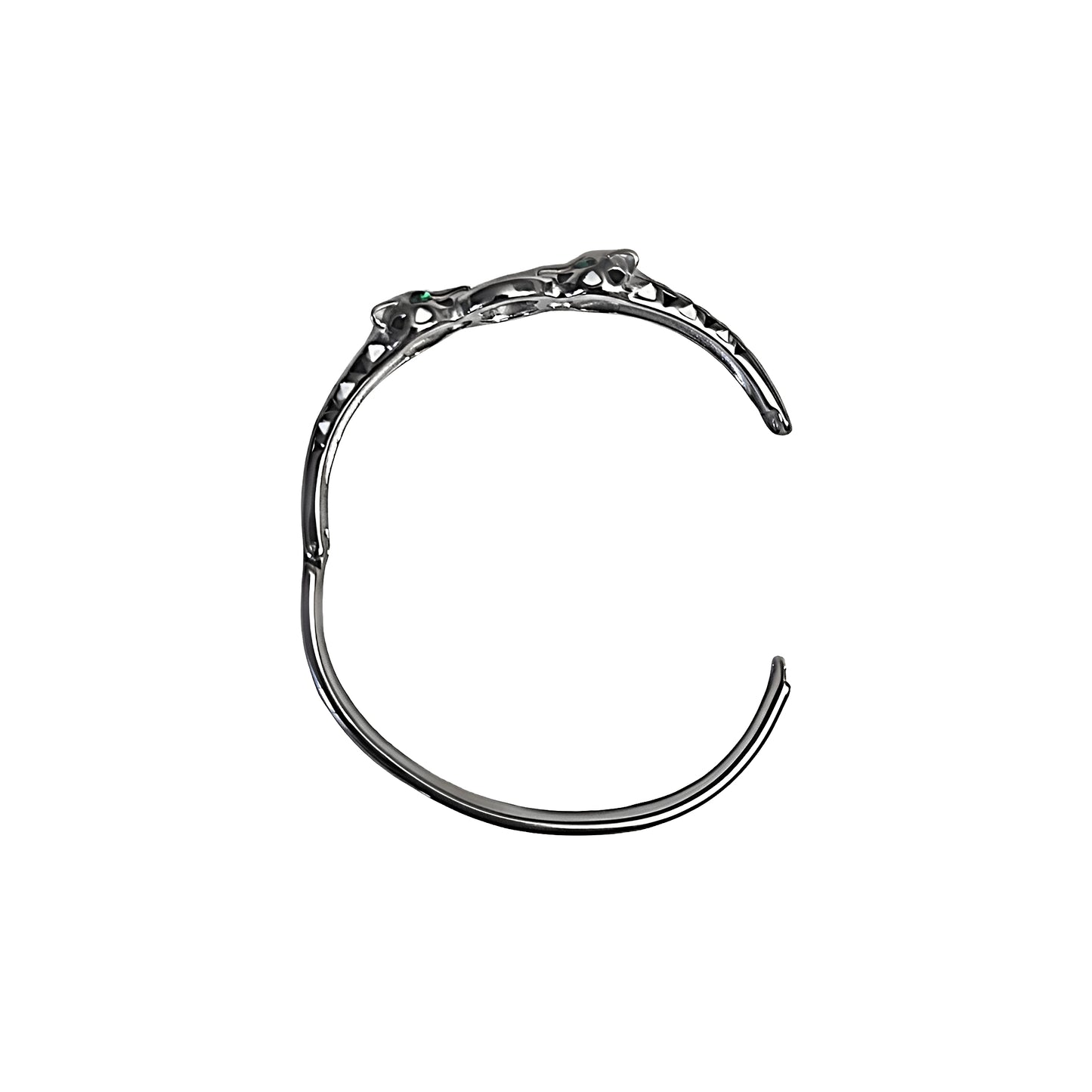 "SAVANNA" SILVER LEOPARD BANGLE